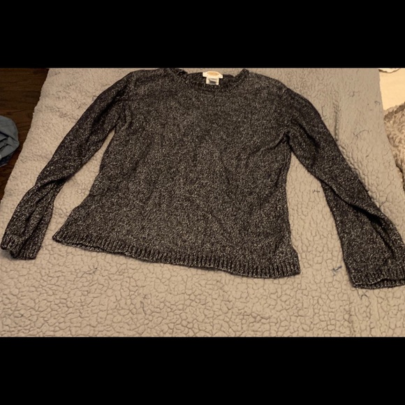 Talbots L women’s black sweater with white specks - Picture 1 of 1